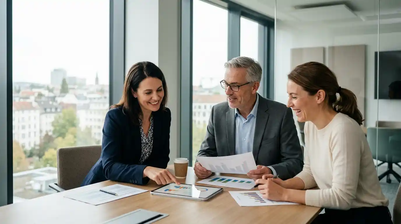 Business team reviewing compliance milestones aligned with expert cyber resilience services